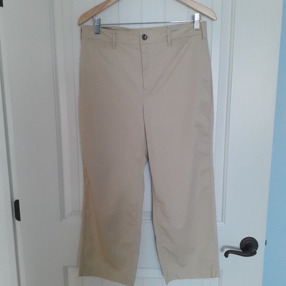 NWT Chico's Wide-Leg Crop Pants Cotton Blend in Natural Sand Size 1/Size 8 - Picture 1 of 12